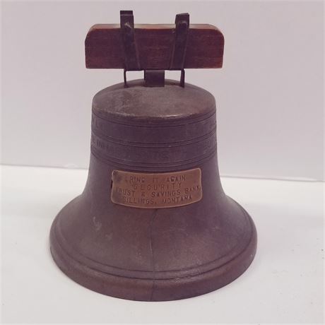 Vintage "Ring it Again" Security Trust & Savings Collectible Bank Bell