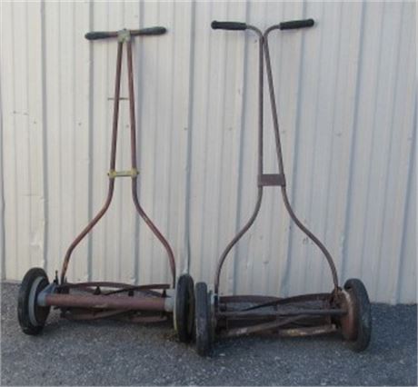 Pair of "Yard Art" Reel Mowers