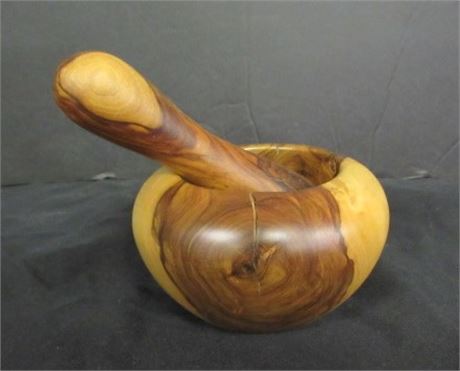 Wood Burl Mortar & Pestle...Bernanrd,France