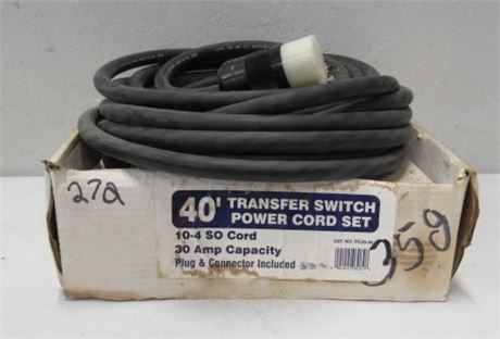40' Transfer Switch Power Cord