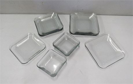Heavy Clear Glass Plates & Bowls