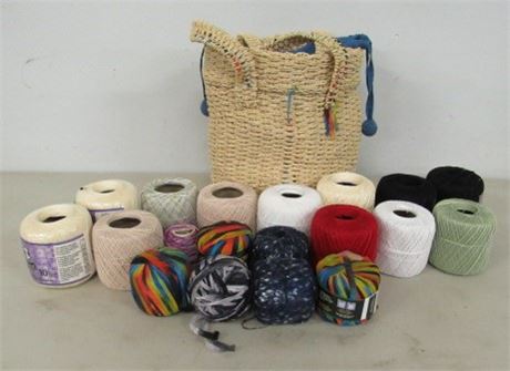 Woven Bag Full of Embroidery Thread/Yarn