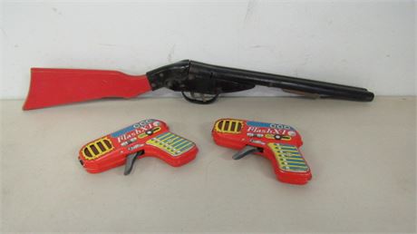 Vintage Toy Gun & Flash X-1  Gun Trio