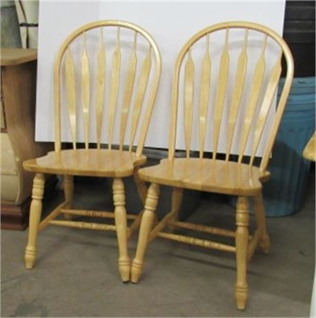 Pair of Wood Dining Chairs