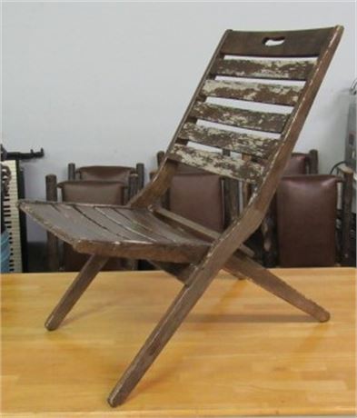 Vintage Wood Outdoor Folding Chair