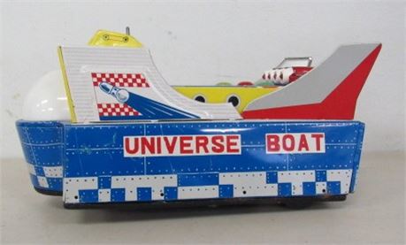 Vintage Battery-Op Universe Boat Mechanical Toy