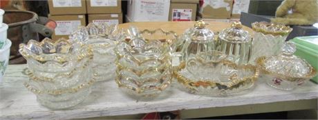 Nice Cut Clear Collectible Glass with Gold Edge