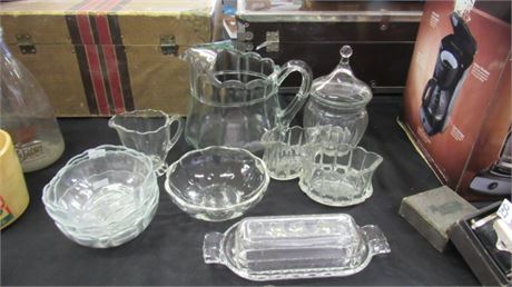 Assorted Vintage Clear Dining Glass