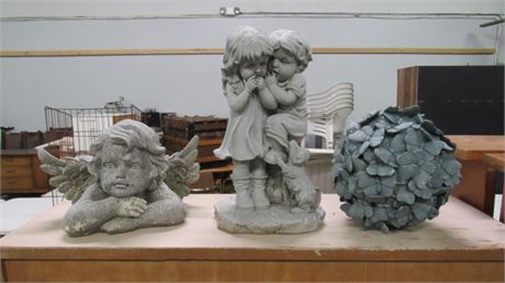 Yard Art Cherub Trio