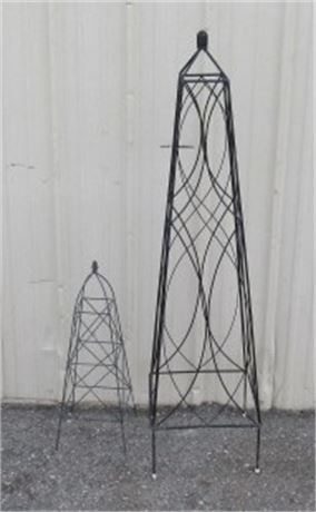 A Pair of Freestanding Wire Arbors