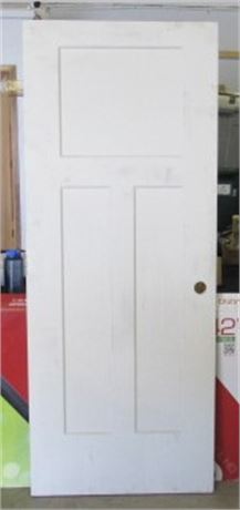 One White Solid Core 3 Panel Shaker Style Door Slab, RH, 28"