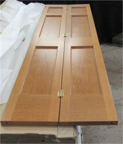 Oak Solid Wood Core, Raised Panel Bifold Door, 24" x 79"