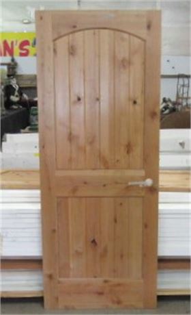 Knotty Alder 2 Panel Wood Core Door Slab, LH, 32"