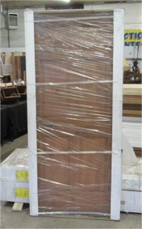 Knotty Alder 6 Panel Wood Core Prehung Door, RH, 36"