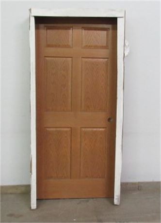 Oak 6 Panel Wood Core Prehung Door,  LH, 36"