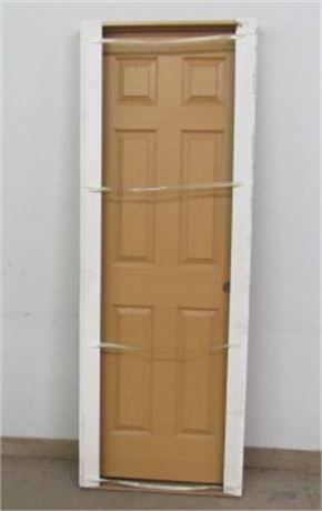 Oak 6 Panel Prehung Door, LH, 28" DAMAGED