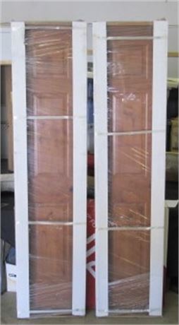 Two Knotty Alder 3 Panel Wood Core Prehung Doors