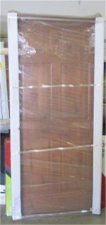 Knotty Alder Solid Wood Core Raised 6 Panel Prehung Door, RH