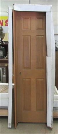 Oak Solid Wood Core Raised 6 Panel Prehung Door, RH, 24"