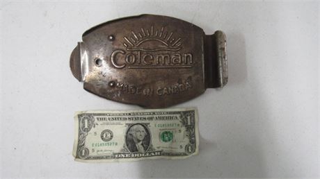 Vintage Coleman Copper Tag