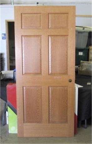 Raised 6 Panel Door Slab, RH, 36"