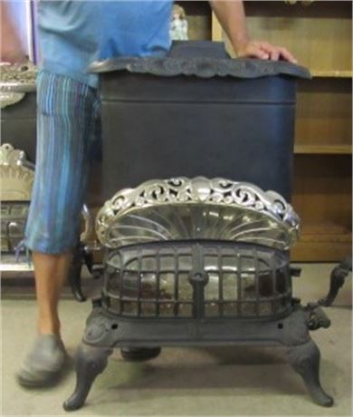 Antique Cast Iron Gas Parlor Stove #24E