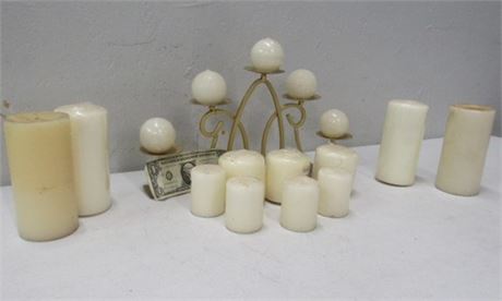 Assorted Candles & Candelabra