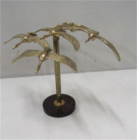 Vintage Mid-Century Brass Geese