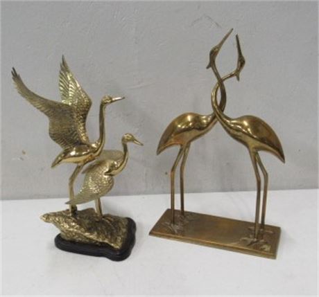 Vintage Mid Century Brass Birds