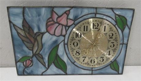 Beautiful Stained Glass Wall Clock...Needs Battery