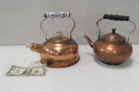 Vintage Copper Tea Kettels