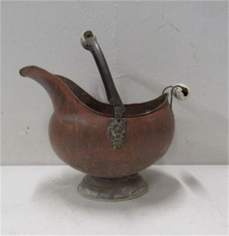 Vintage Copper Fireplace Coal Scuttle