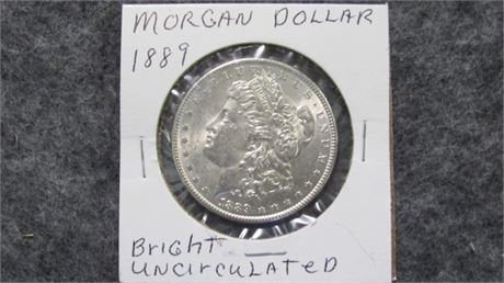 1889 Bright Uncirculated Morgan Silver Dollar