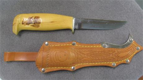 Collectible Finnish Knife with Leather Sheath