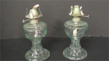 Vintage Clear Glass Oil Lamps