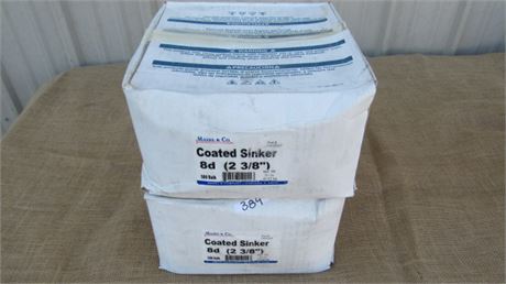 Two 50# Boxes of 2 3/8" Coated 8D Sinker Nails