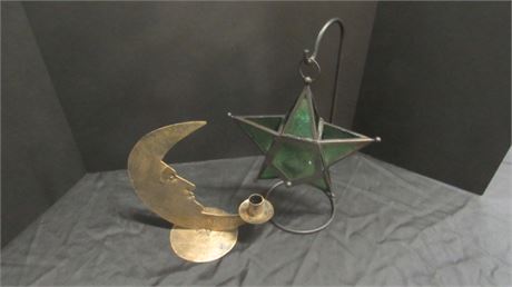 Home Decor Star & Moon Candle Holders