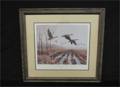 Nicely Framed Jeff Reuter "Return of the Giant Canadian" Signed Print