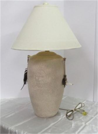 Lamp w/ Native American & Feathers