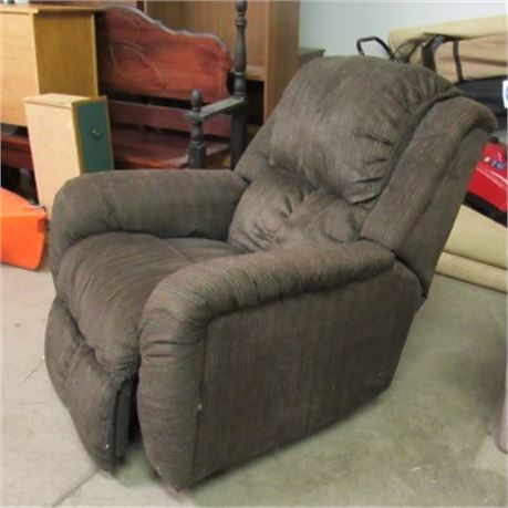 Brown Fabric Rocker Recliner