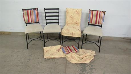 4 Chairs w/ Cushions & Covers