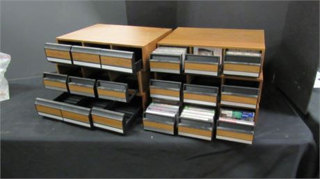 Vintage Cassette Tapes & Storage Cabinets