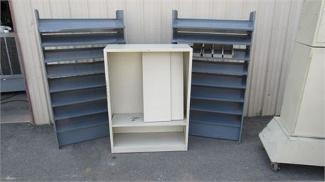 3 Metal Shelving Units...36"x11"x60"...36"x14"x47"