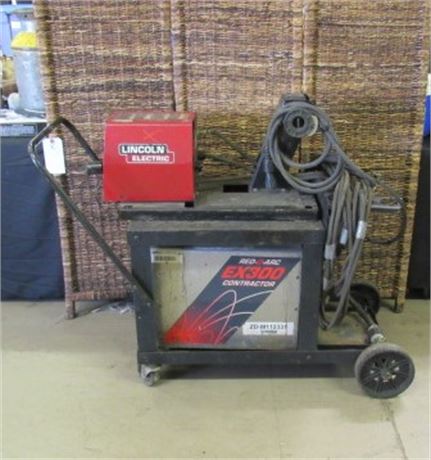 EX 300 Arc Welder & Lincoln LF 72 Wire Feed with Carts & Extras (K)