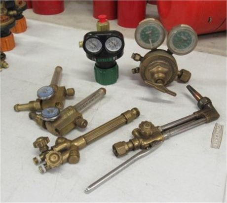 Assorted Gas Gauges/Torch & Extras