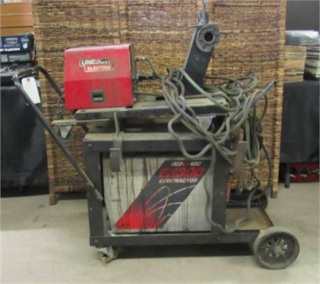 EX 300 Arc Welder & Lincoln LF 72 Wire Feed with Carts & Extras