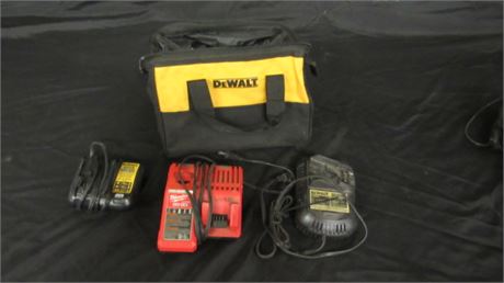 Dewalt/Milwaukee Battery Chargers & Bag