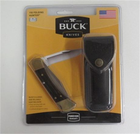 New Folding Buck Hunting Knife w/ Sheath