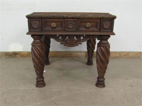 Wood Accent Table w Drawer