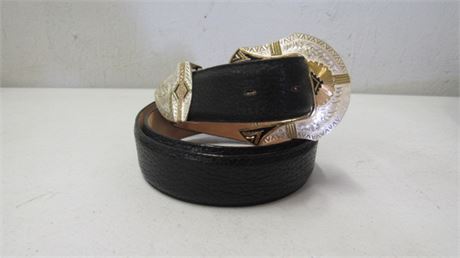 Nice Tony Lama Belt with Montana Silversmiths Belt Buckle...42